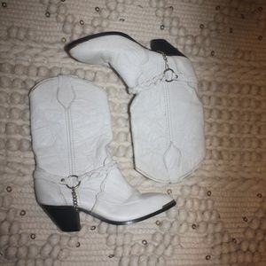 white cowboy boot